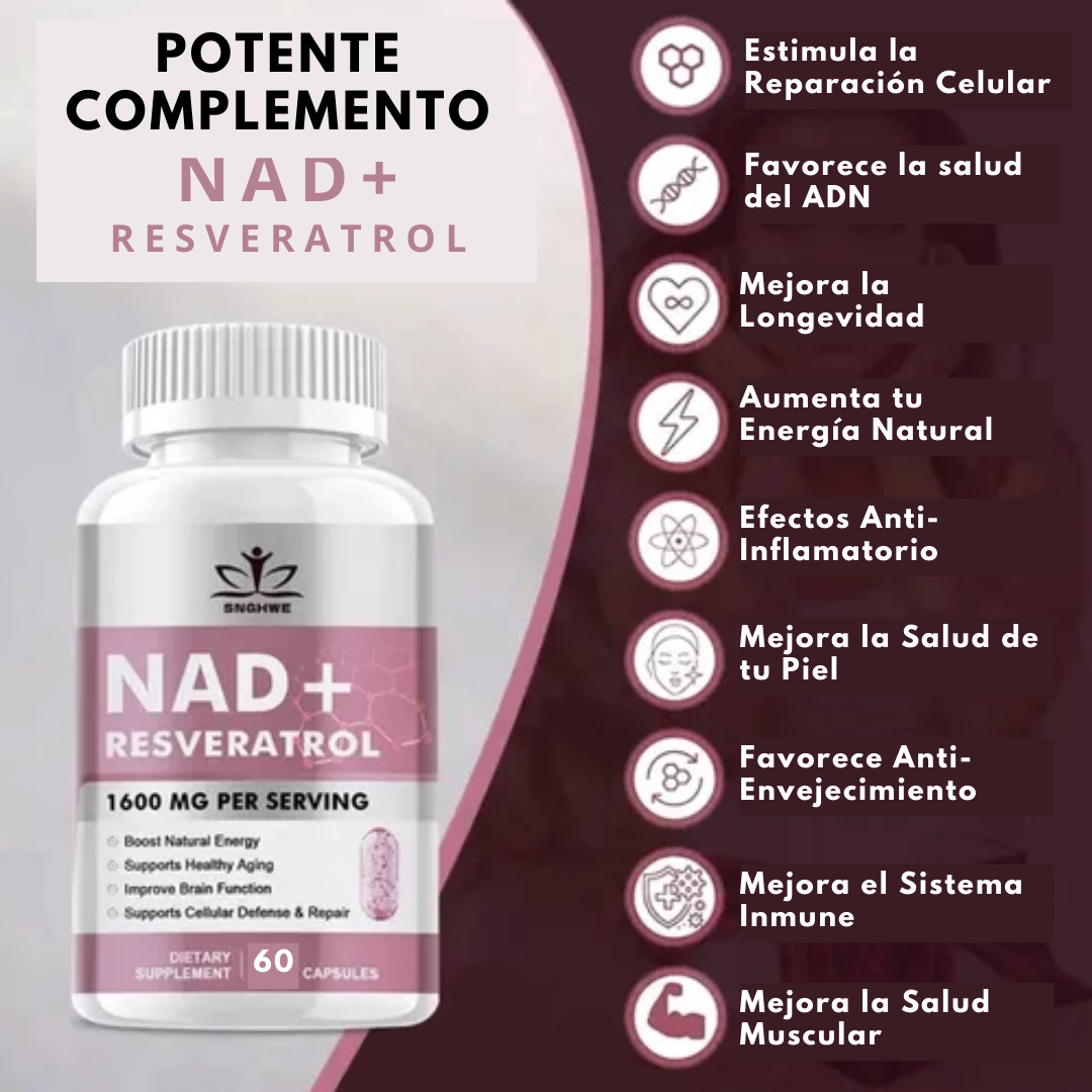 NAD+ Resveratrol (60 Capsulas)