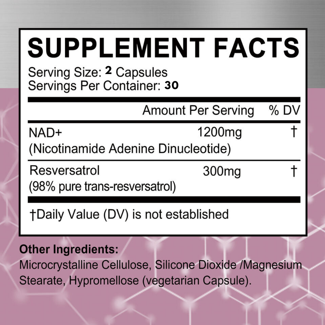 NAD+ Resveratrol (60 Capsulas)